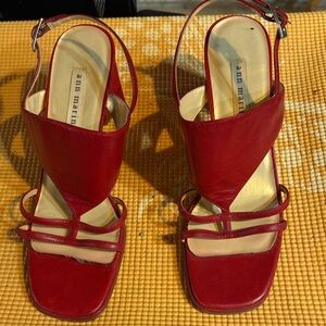 Ann Marino Bold Red Strappy Heels